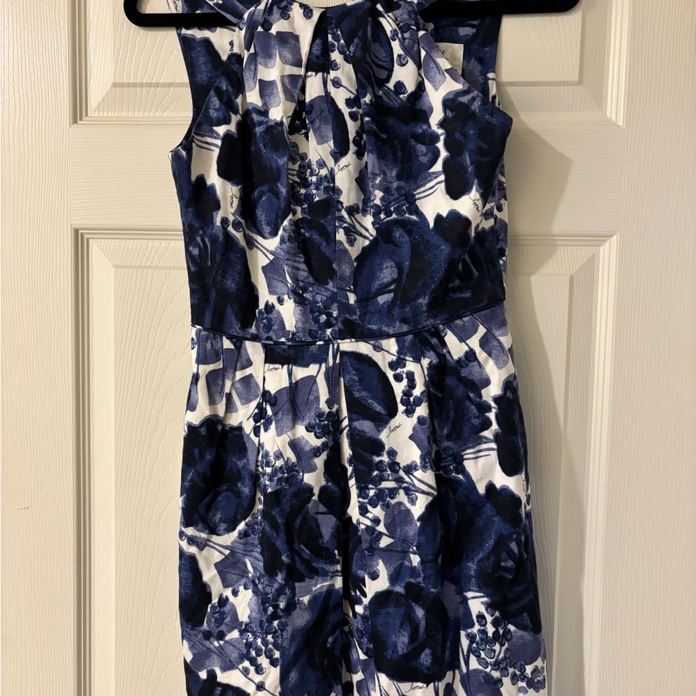 Milly Blue and White Floral Mini Dress Size 2